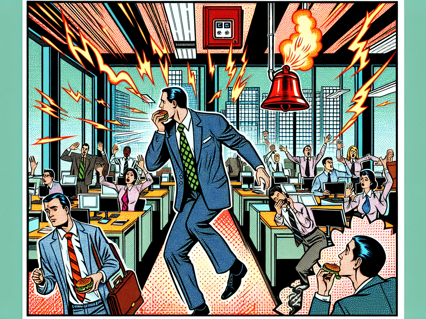 The fire alarm went off and the CEO just kept eating his sandwich